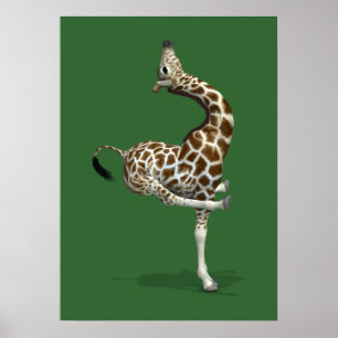Póster Funny Sporty Giraffe