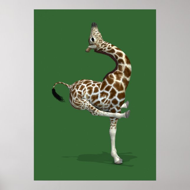 Póster Funny Sporty Giraffe (Frente)
