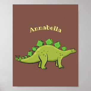 Póster Funny stegosaurus dinosaur personalizado