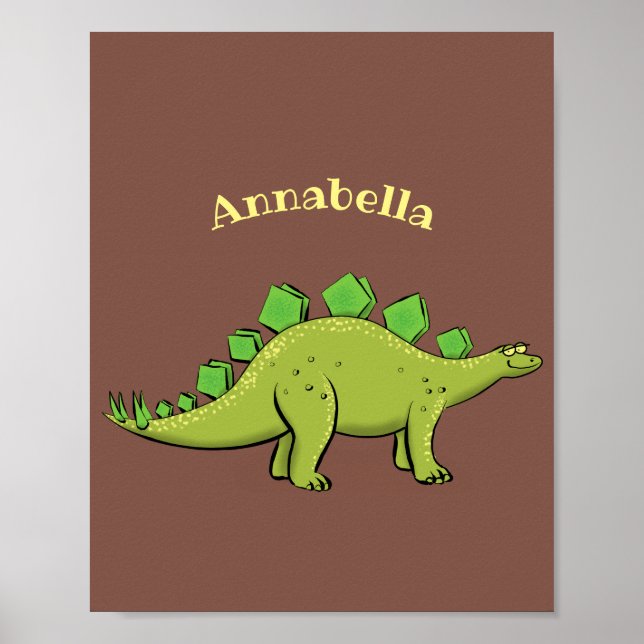 Póster Funny stegosaurus dinosaur personalizado (Frente)