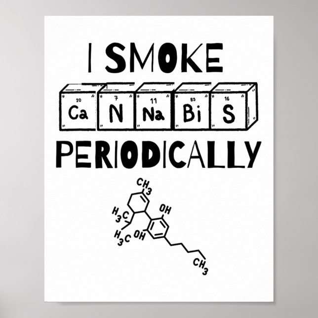 Póster Funny Stoner Day Periodic Table Science Thc  (Frente)