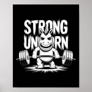 Póster Funny Strong Crucifix Lifting Unicorn