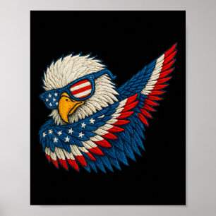 Póster Funny Sungles Patriotic Eagle Merica Dabbing 4O