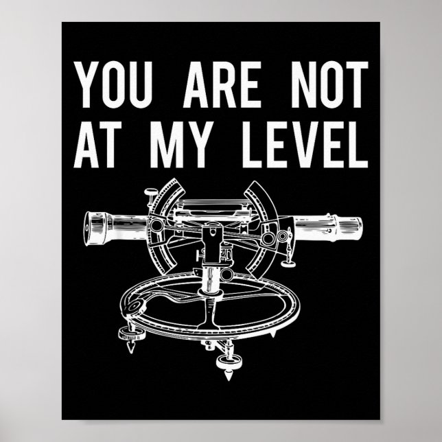 Póster Funny Surveyor Shirt, Not At My Level Land Surveyi (Frente)