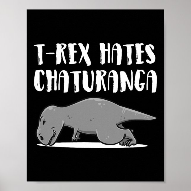 Póster Funny T-rex Dinosaur Yoga Apparel Perfect Present  (Frente)
