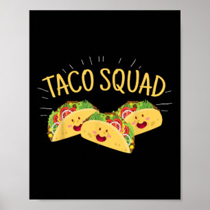 Póster Funny Taco Squad cuece comida mexicana Lover Tee R