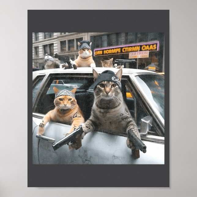 Póster Funny Tactical Cat Meme Military Style  (Frente)