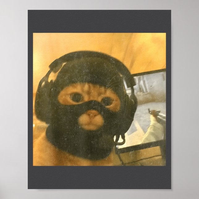 Póster Funny Tactical Gamer Cat Meme Graphic  (Frente)