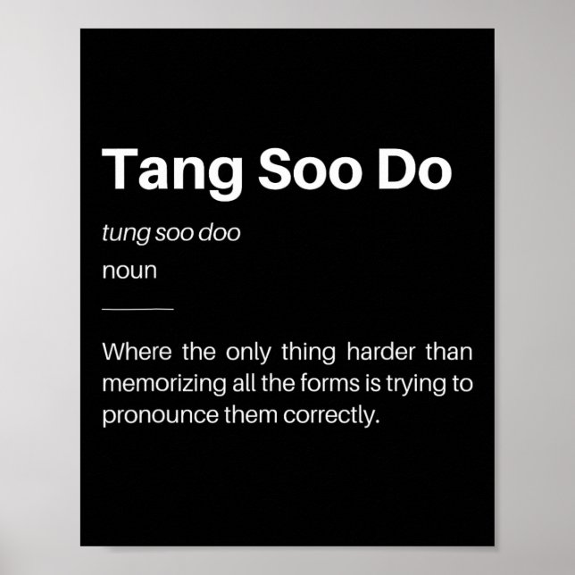 Póster Funny Tang Soo Do Definition Martial Arts Karate S (Frente)