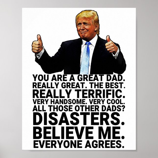 Póster Funny tarjeta de cumpleaños para padre de Trump (Frente)