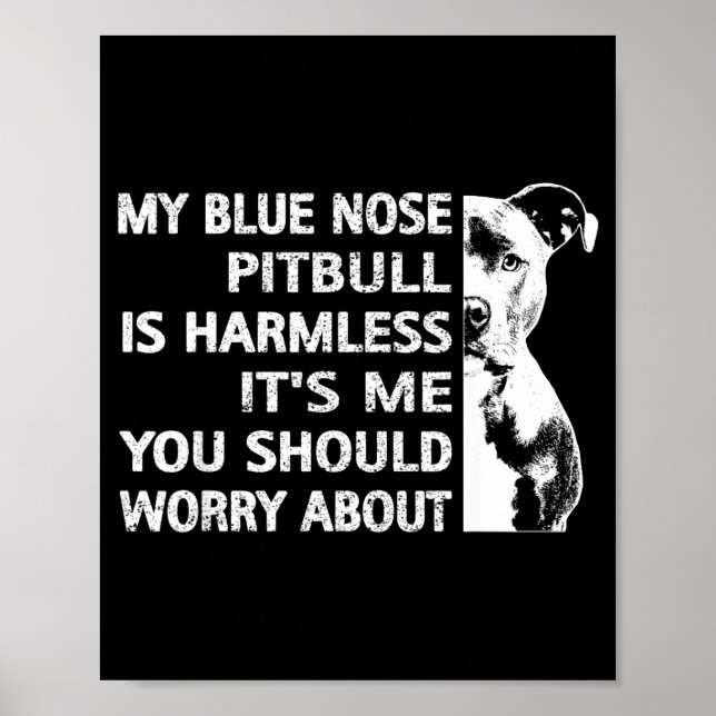 Póster Funny Tbull Quote Blue Nose Tbull Design Cool Dog  (Frente)