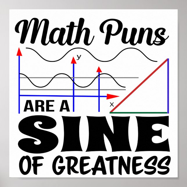 Póster Funny Teacher Poster | Math Pun Poster (Frente)