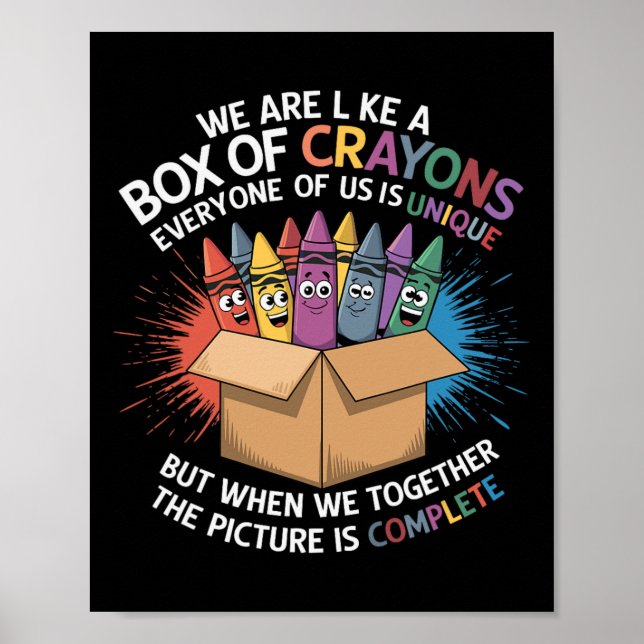 Póster Funny Teacher We Are Like A Box Of Crayons 2  (Frente)