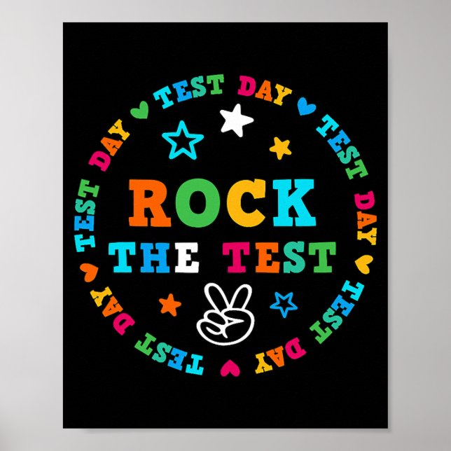 Póster Funny Test STAAR Day Rock The Test Teacher (Frente)