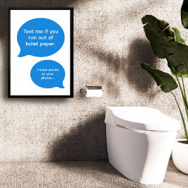 Póster Funny Texting Bathroom