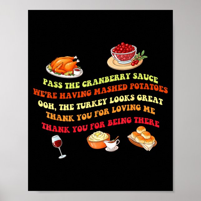 Póster Funny Thanksgiving Dinner P The Cranberry Sauce De (Frente)
