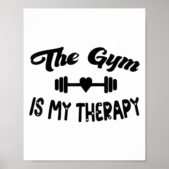 Póster Funny The Gym Is My Therapy Motivational Fitness L (Frente)