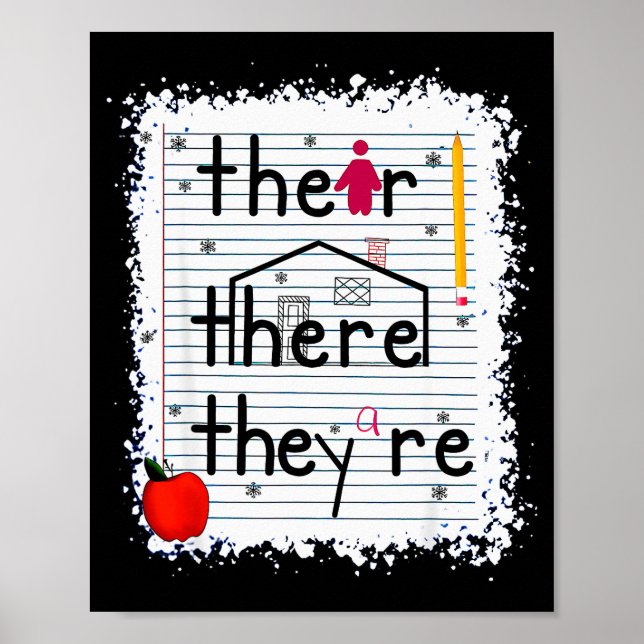 Póster Funny Their There They Are Book English Grammar Te (Frente)