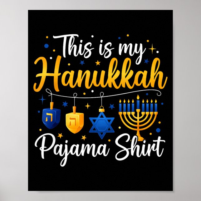 Póster Funny This Is My Hanukkah Pajamakah Pajama Chanuka (Frente)