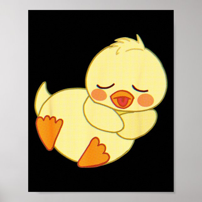 Póster Funny Tired As Duck I Love Cute Ducklings Quote Gi (Frente)