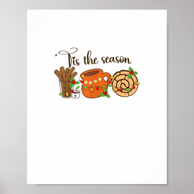 Póster Funny Tis The Season Mexican Christmas Latino Cute (Frente)