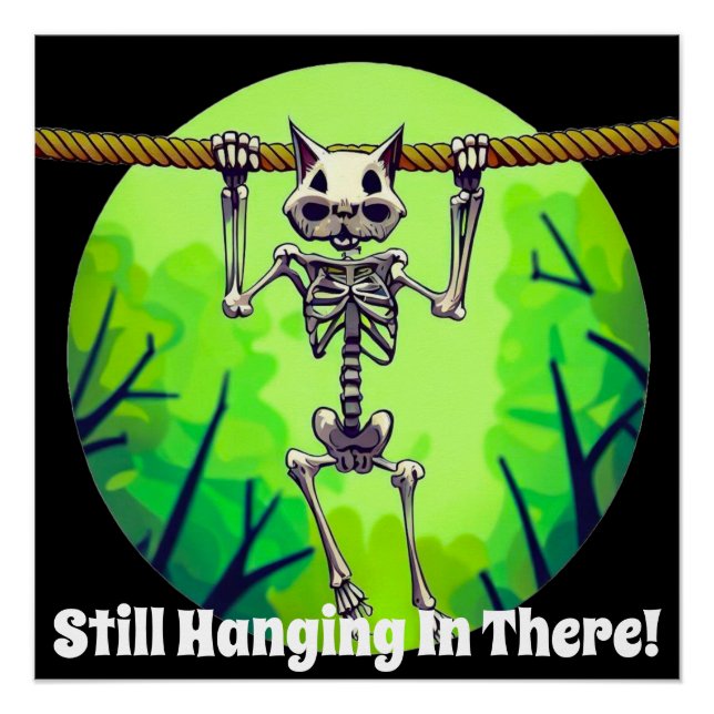 Póster Funny Todavía Colgando Ahí Gato (Anverso)