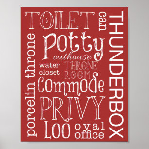 Póster Funny Toilet Baño cuarto de baño Poster de Rótulo 