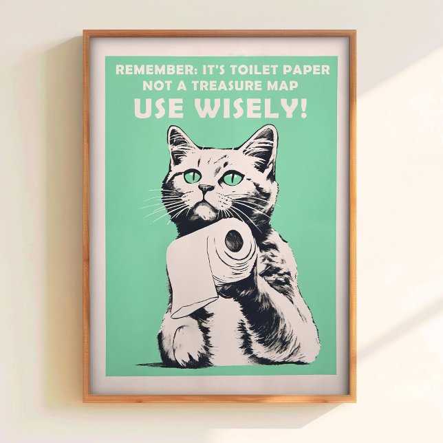 Póster Funny Toilet Cat Poster Retro Guest Bathroom Poste (Subido por el creador)