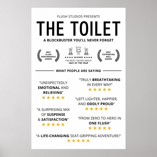 Póster Funny Toilet Reviews (Frente)