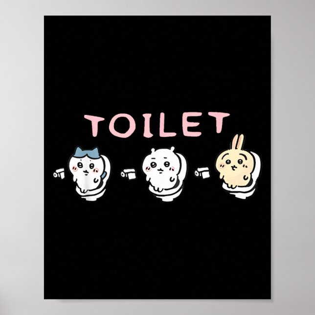 Póster Funny Toilet Time Chikawa Meme  (Frente)