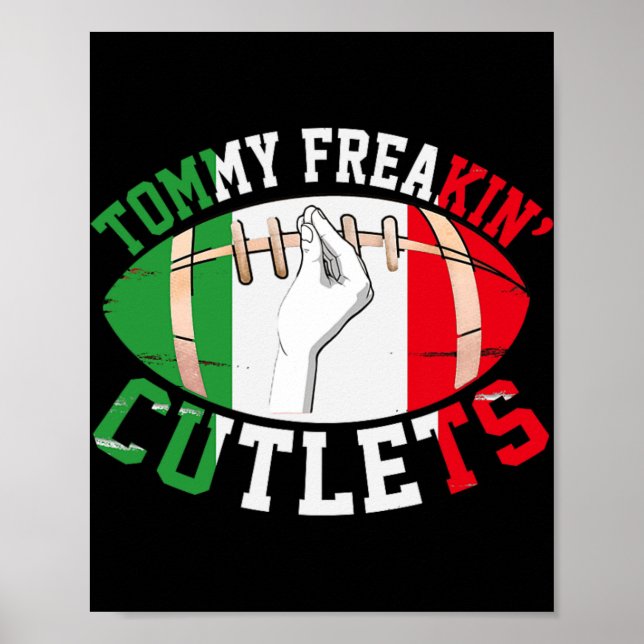 Póster Funny Tommy Freakin' Cutlets New Jersey Italy Flag (Frente)