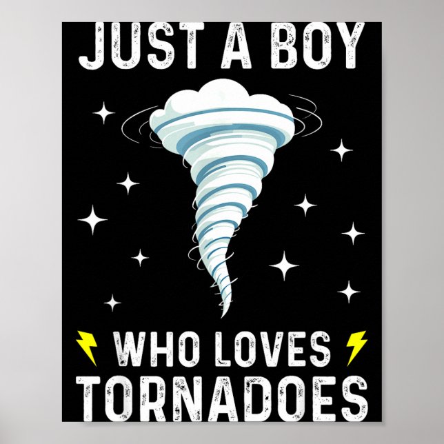 Póster Funny Tornado Gift For Boys Kids Hurricane Weather (Frente)