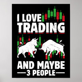 Póster Funny Trading Quote Bull & Candlestick Daytrading 