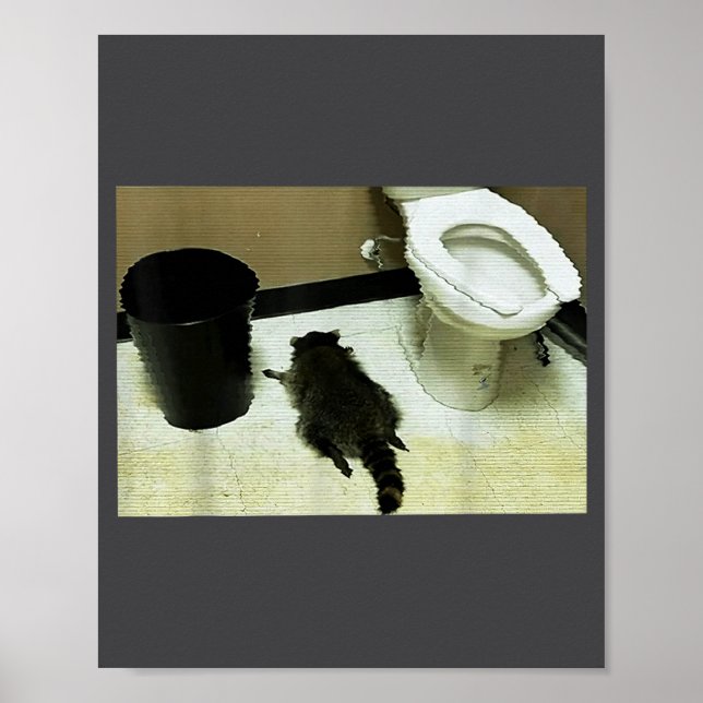 Póster Funny Trashed Panda Drunk Racoon  (Frente)