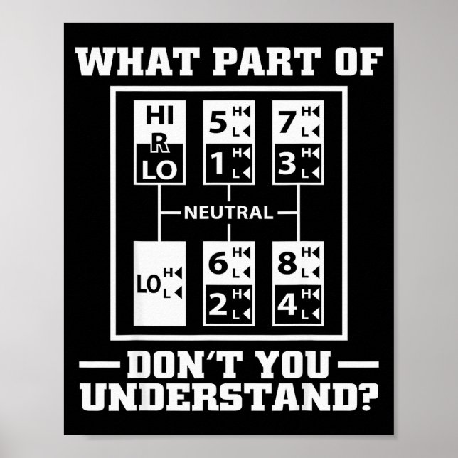 Póster Funny Trucker Design For Men Big Rig Trucker Truck (Frente)