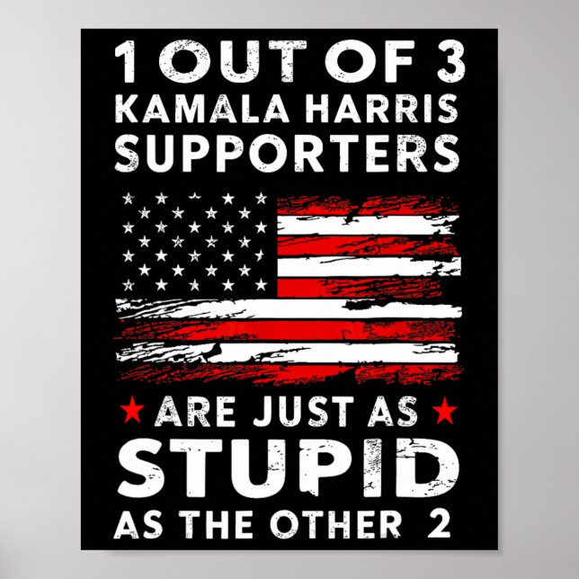 Póster Funny Trump 1 de cada 3 partidarios de Kamala Harr (Frente)