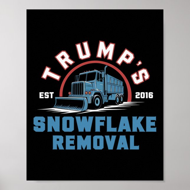 Póster Funny Trump 2024, el servicio de remoción de copos (Frente)