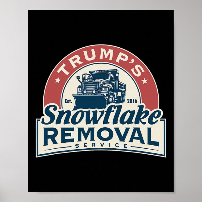 Póster Funny Trump 2024, el servicio de remoción de copos (Frente)