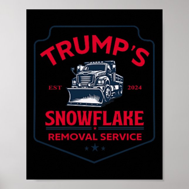 Póster Funny Trump 2024, el servicio de remoción de copos (Frente)