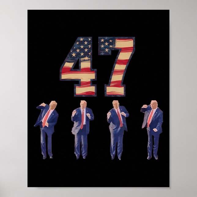 Póster Funny Trump bailando en Estados Unidos 47 hombres  (Frente)