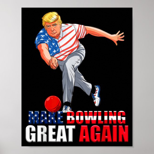 Póster Funny Trump Bowling Make Bowling Great Again  (Frente)