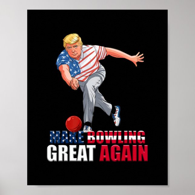 Póster Funny Trump Bowling Make Bowling Great Again  (Frente)