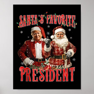 Póster Funny Trump, el presidente favorito de Santa Claus