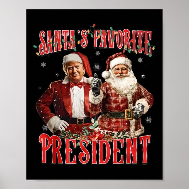 Póster Funny Trump, el presidente favorito de Santa Claus (Frente)