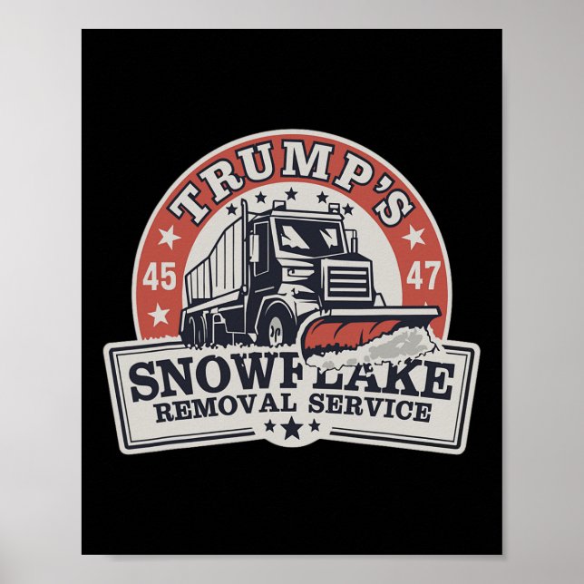 Póster Funny Trump, el servicio de remoción de copos de n (Frente)