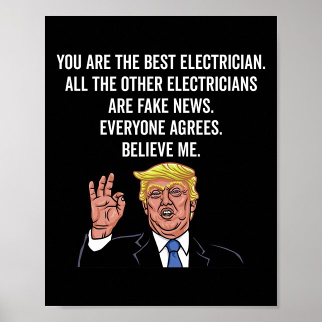 Póster Funny Trump Electrician Lineman (Frente)