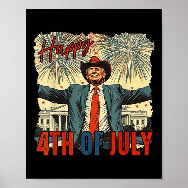 Póster Funny Trump Feliz 4 De Julio Día De La Independenc (Frente)
