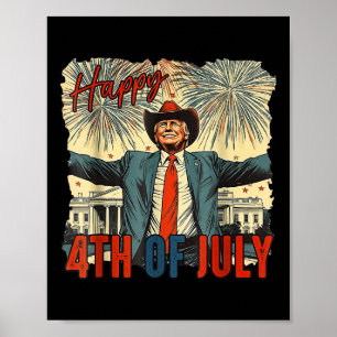 Póster Funny Trump Feliz 4 De Julio Día De La Independenc