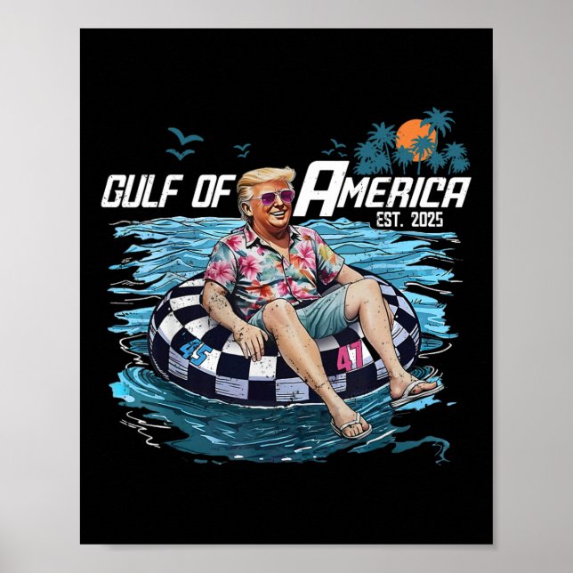 Póster Funny Trump Flotando Camisas Golfo De Estados Unid (Frente)