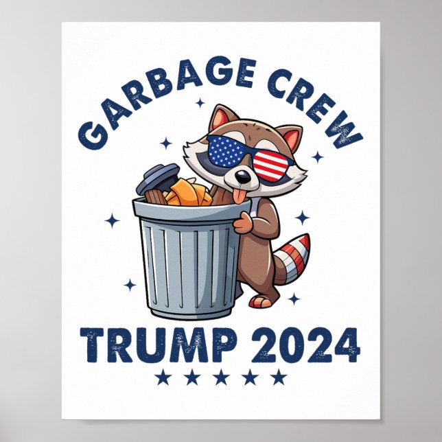 Póster Funny Trump Garbyge Crew (Frente)
